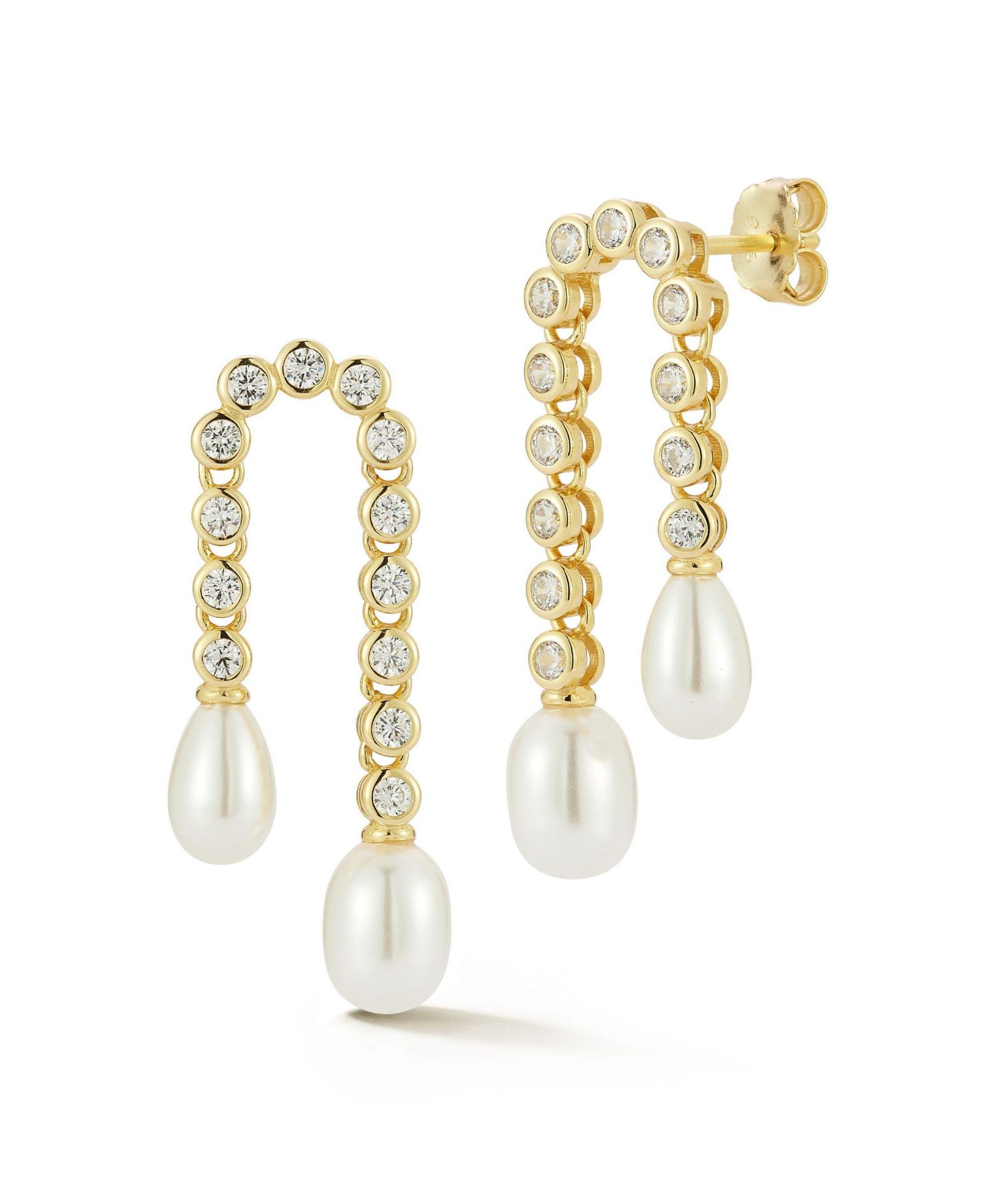 Серьги Rachel Zoe Sterling Hanging Tennis Pearl Drop