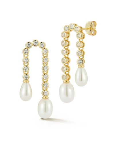 Серьги Rachel Zoe Sterling Hanging Tennis Pearl Drop