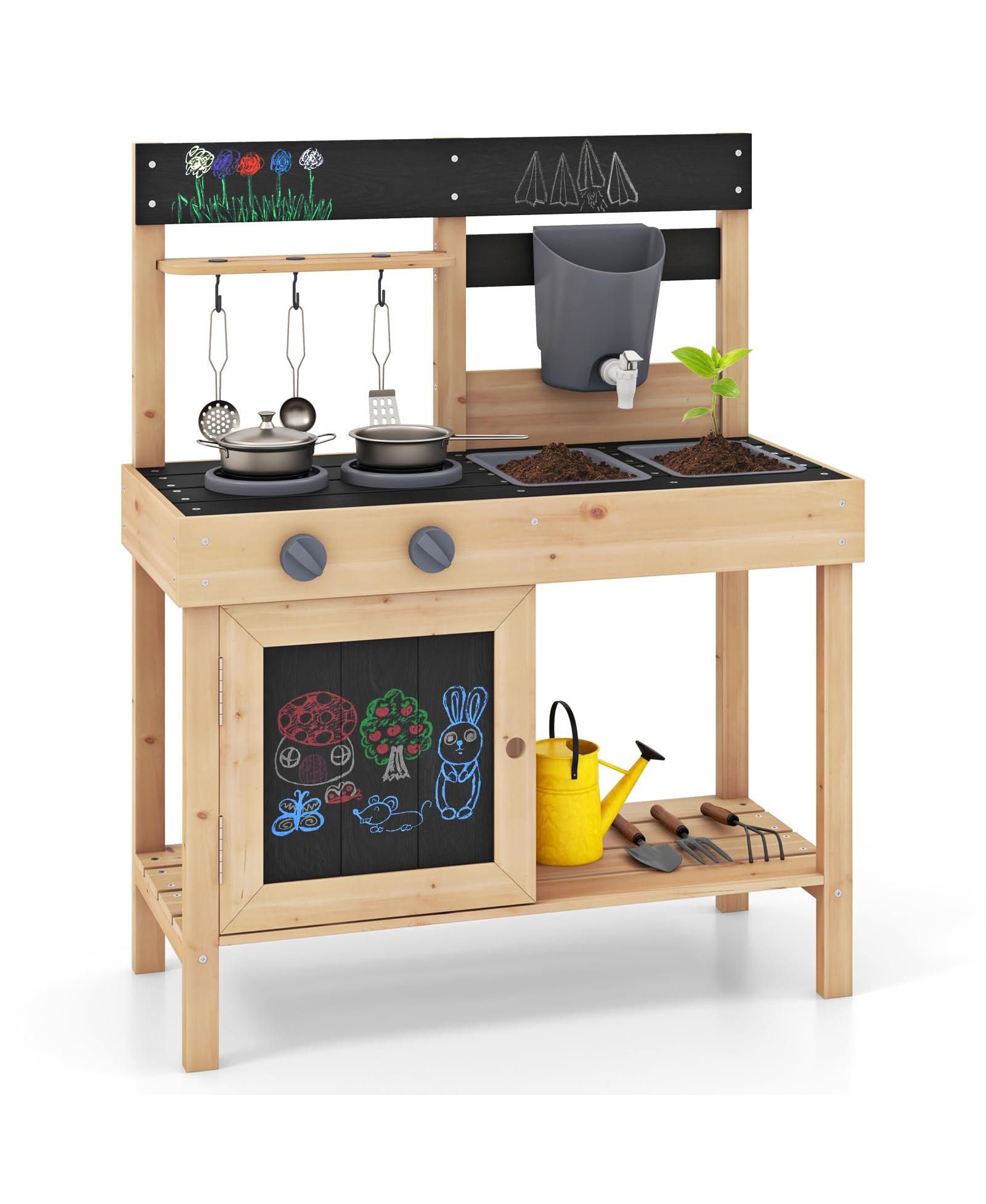 Детская игровая кухня Mud Kitchen с 2 съемными раковинами