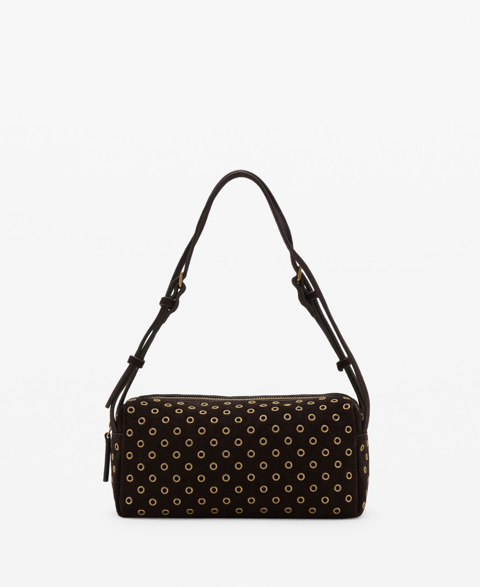 Mango Women's Eyelets Detail Suede Shopper Bag