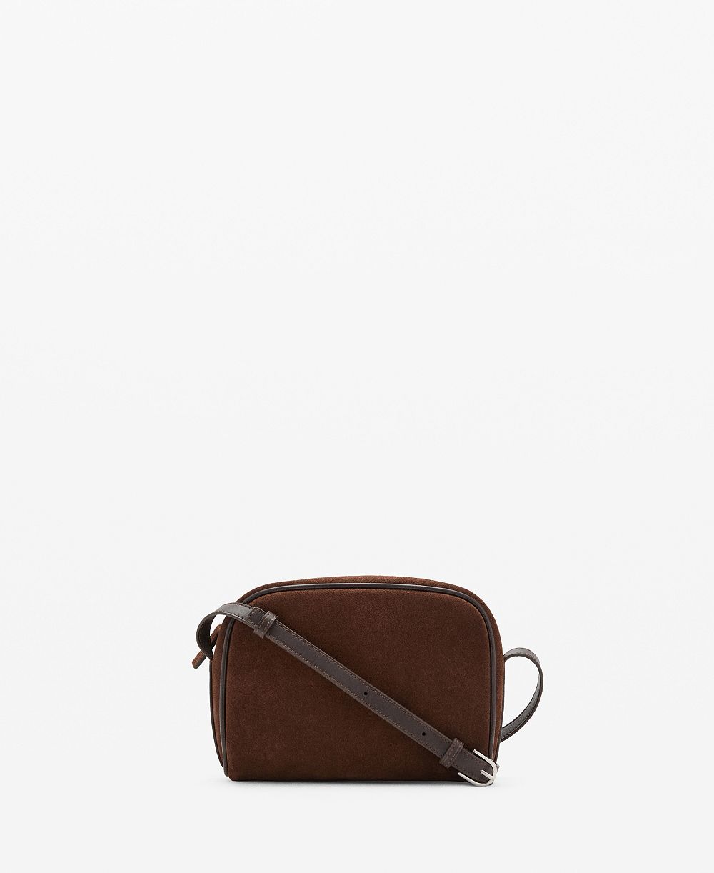 Mango Women's Suede Leather Shoulder Bag