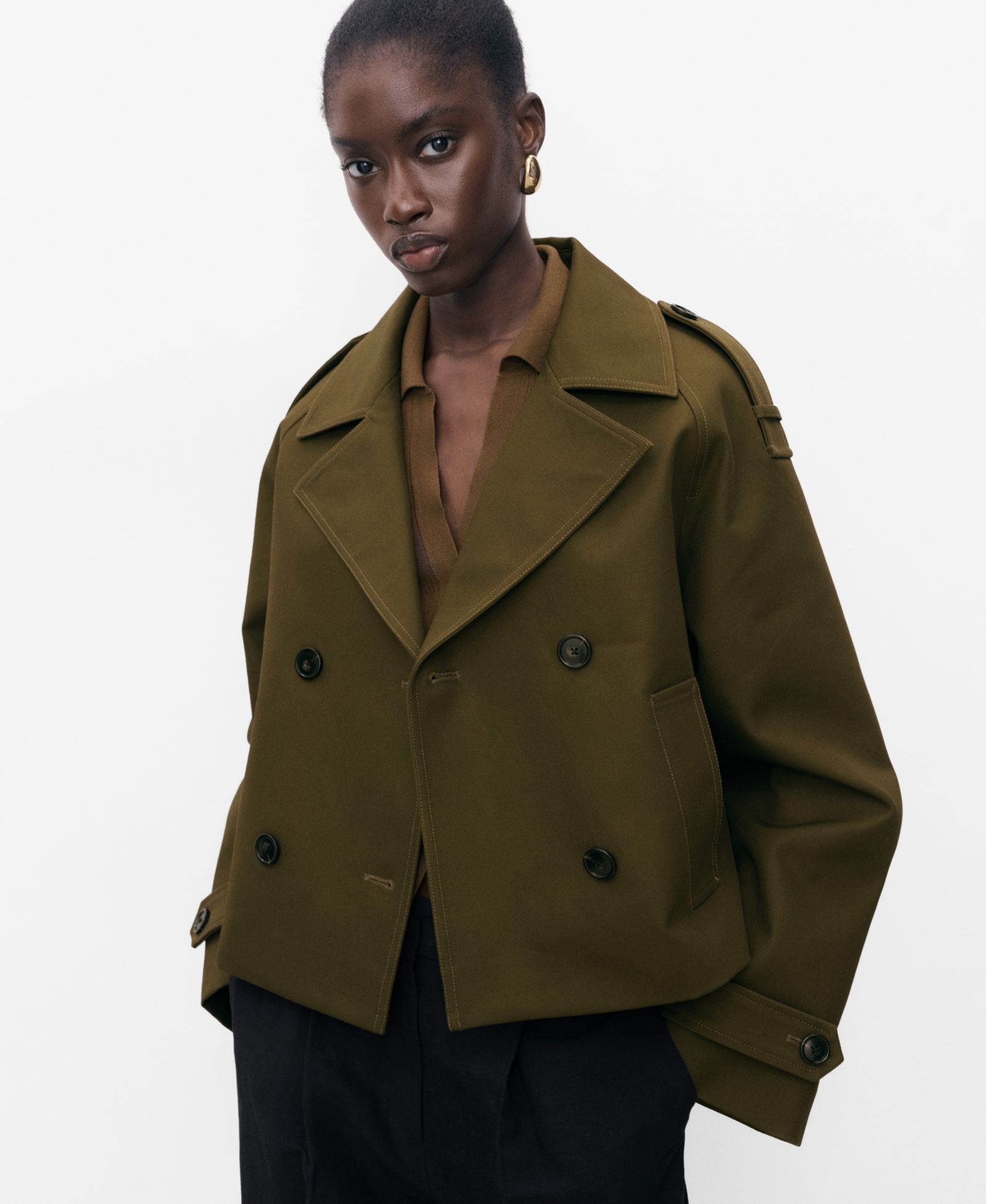 Женское оверсайз пальто Mango Double-Breasted Trench Coat