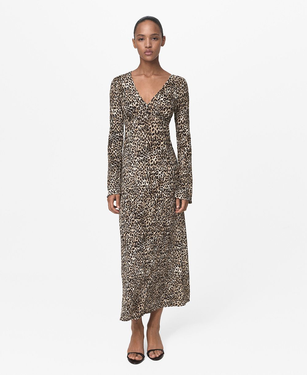 Женское платье Mango Printed V-Neck