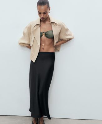 Mango Women's Satin Long Skirt