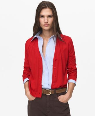Mango Women's V-Neck Knitted Cardigan
