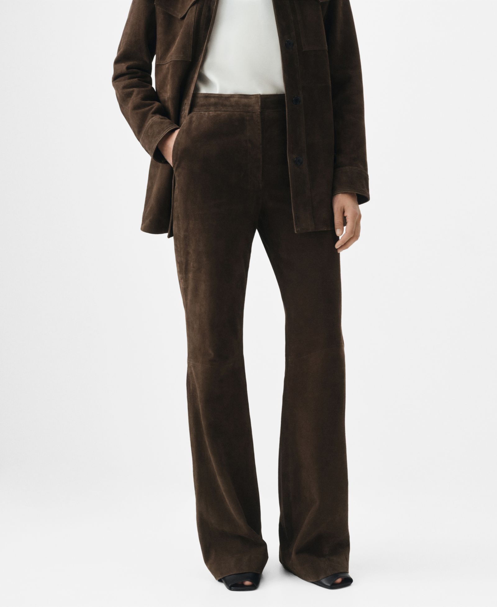 Mango Women's Selection Suede Flare Pants