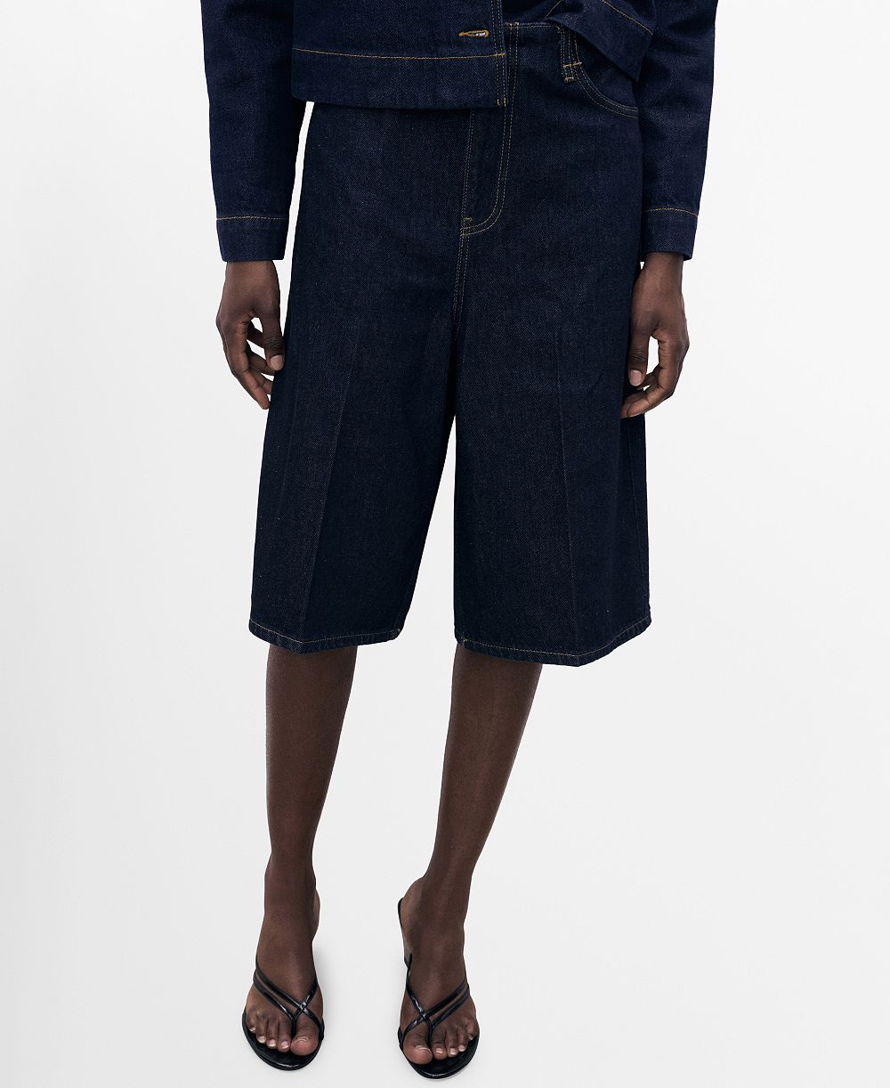 Mango Women's Mid-Rise Denim Bermuda Shorts