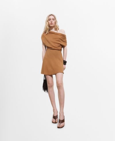 MANGO Женское асимметричное платье-gown