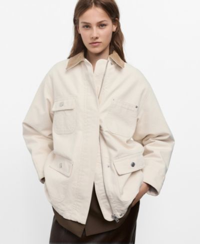 Женская джинсовая парка-блейзер MANGO Corduroy Collar