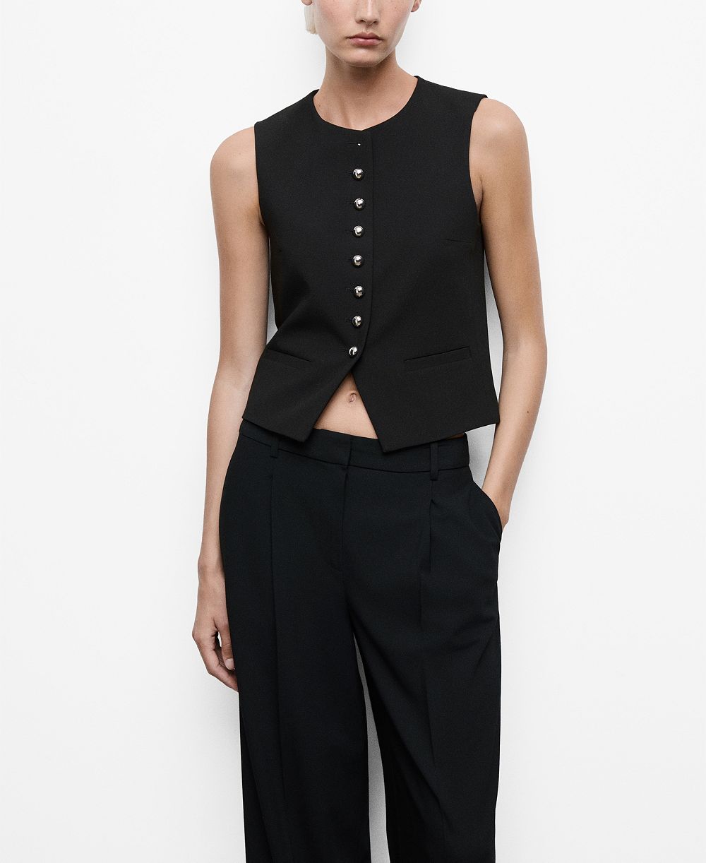 Mango Women's Jewel Buttons Vest