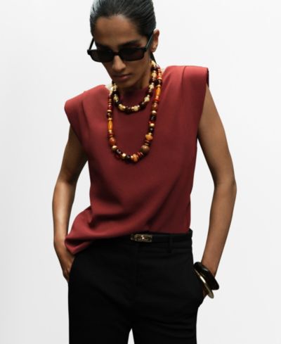 Блузка Mango Women's с рюшами и подплечниками