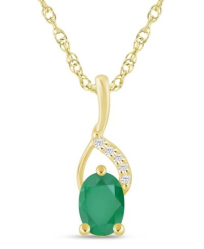 Подвеска Macy's с драгоценными камнями и бриллиантами в 10k White Gold
