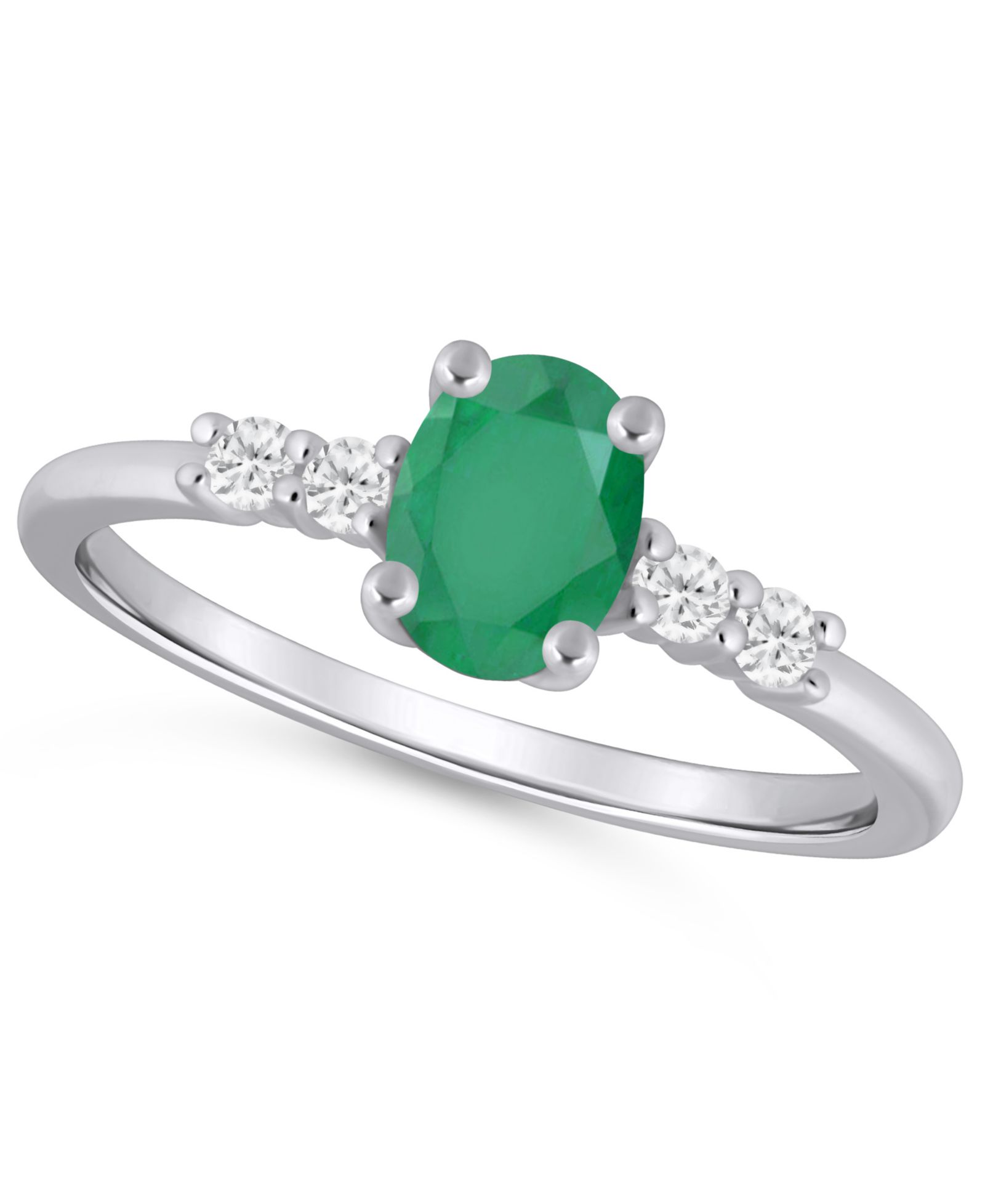 Macy's Gemstone and Diamond Ring (1/6 ct. t.w.) in 10k White Gold (also in 10k Yellow Gold)