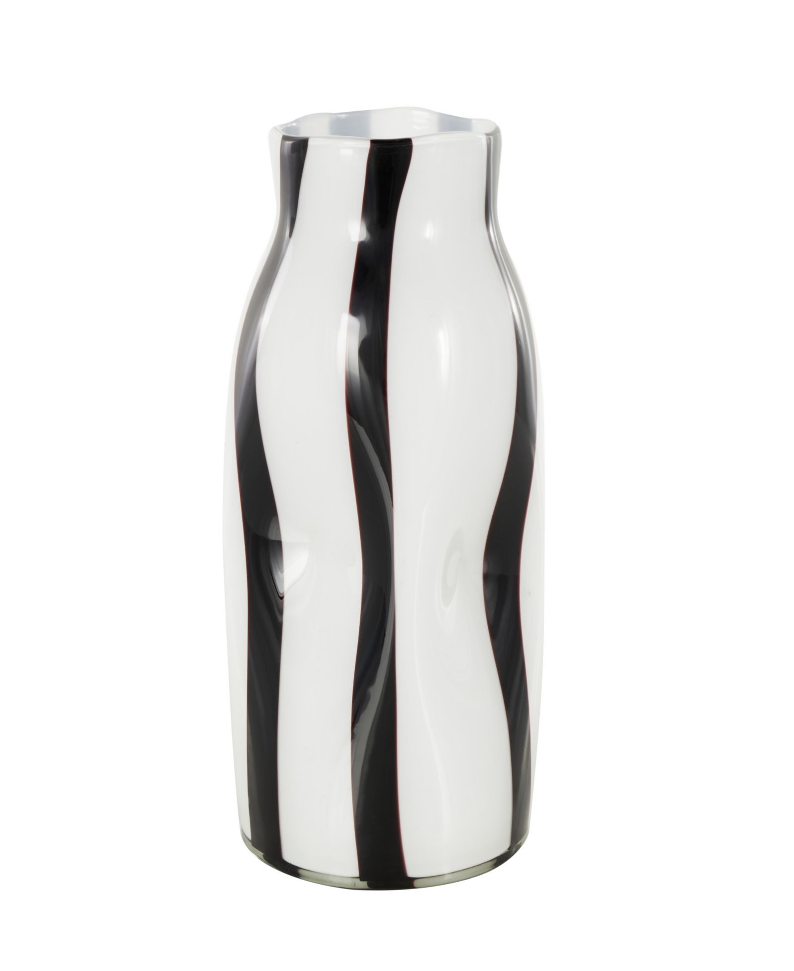 Rosemary Lane Glass Concaved Round Decorative Vase, 12"