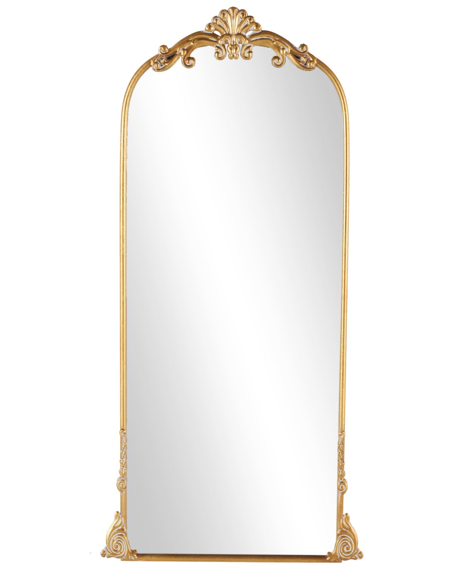 Rosemary Lane 48" Metal Scroll Tall Ornate Arched Baroque Room Floor Mirror