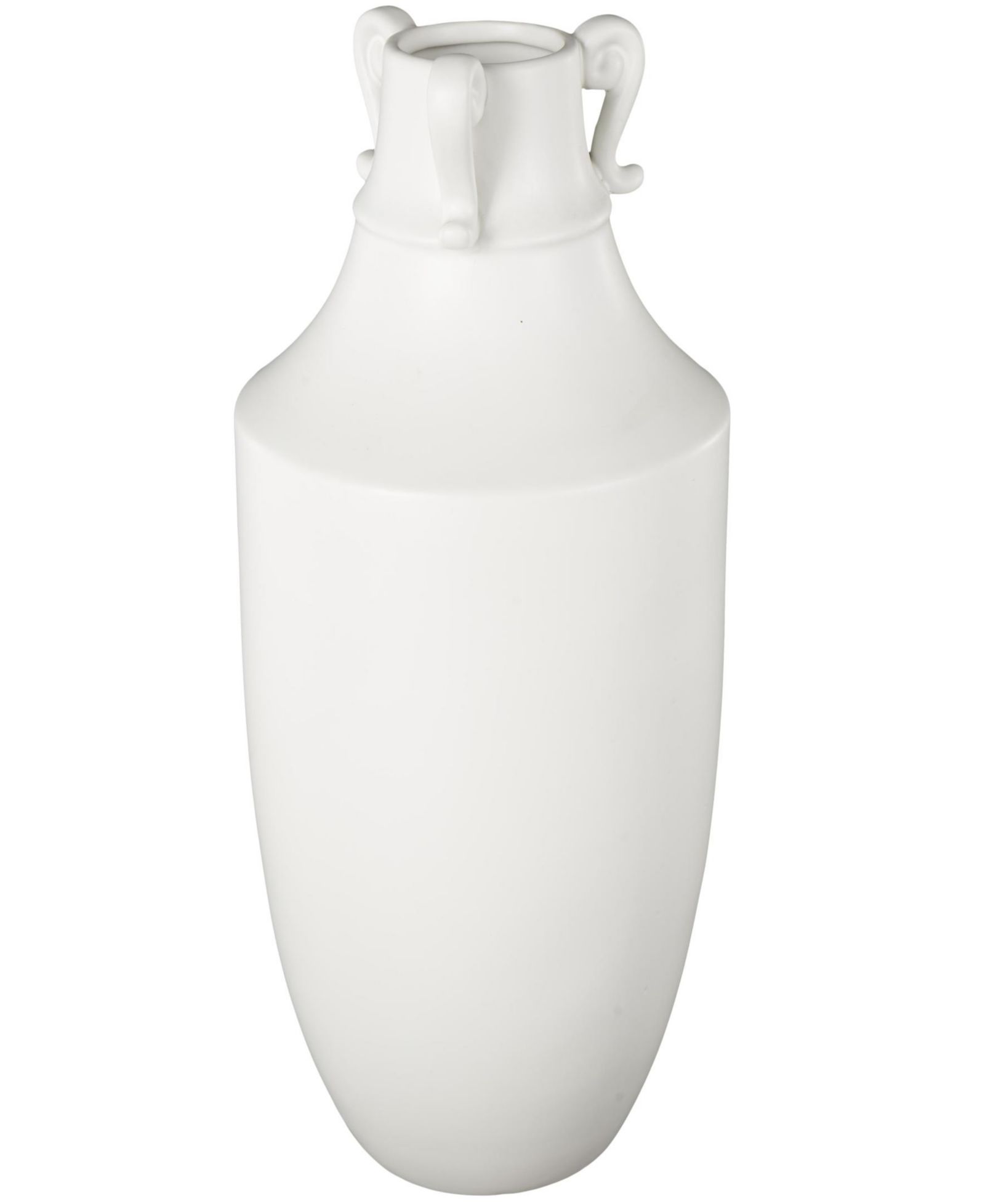 Rosemary Lane Ceramic Scroll Sleek Amphora Decorative Vase with Handles, 18"