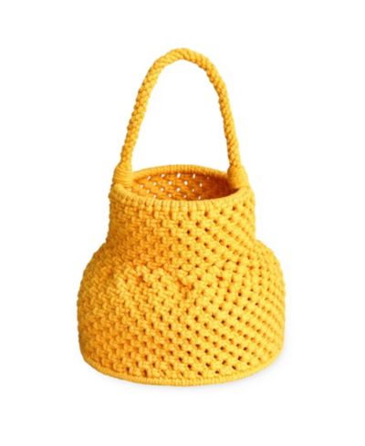 Сумка-корзинка PETITE NAGA Macrame Vessel in Butter Yellow