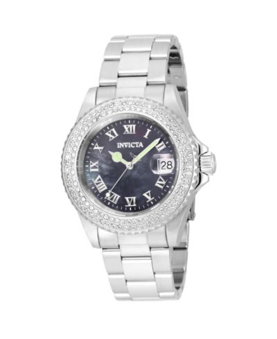 Invicta Women's 21711 Angel Quartz 3 Hand Black Dial Watch