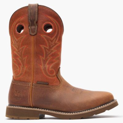 GEORGIA BOOT Men's Core 37 Western 11" Waterproof Pull-On Work Boot in Brown/Rust
