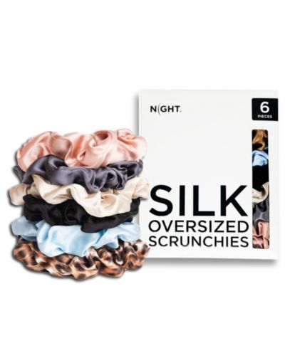 Набор резинок для волос NIGHT 100% Silk Oversized Hair Scrunchies 6-Pack