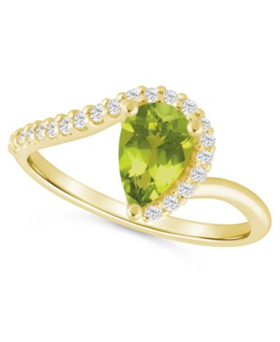 Macy's London Blue Topaz (1-1/20 ct. t.w.) and Diamond Ring (1/5 ct. t.w.) in 10k Yellow Gold