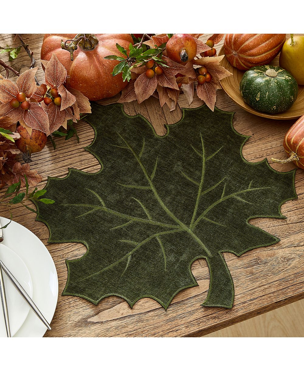 Elrene Textured Fabric Leaf Placemat