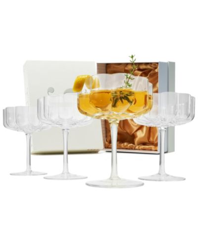 Набор из 4 бокалов The Wine Savant Khen Vintage Wavy Flower Coupe