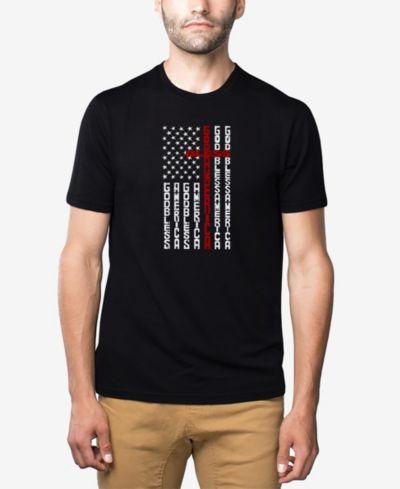 Мужская футболка LA Pop Art из смеси хлопка и полиэстера с принтом Cross American Flag