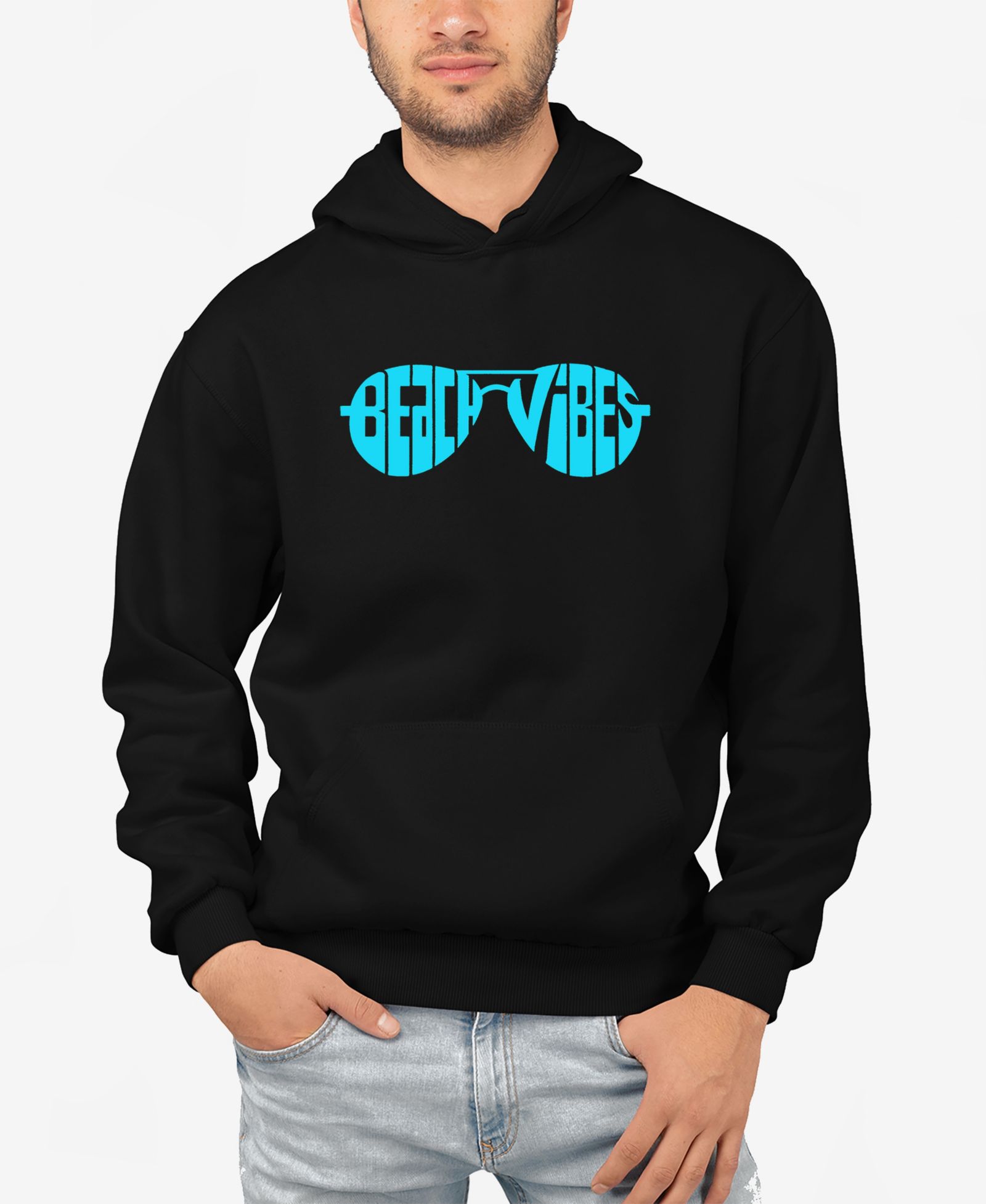 Мужское худи LA Pop Art Beach Vibes Word Art