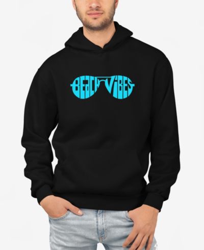 LA Pop Art Men's Beach Vibes Word Art Hooded Sweatshirt