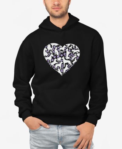 Мужское худи LA Pop Art Dog Heart Word Art