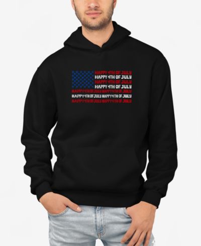 LA Pop Art Мужской Happy 4th Of July Word Art Hooded Sweatshirt