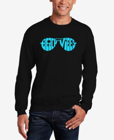 LA Pop Art Men's Beach Vibes Word Art Crewneck Sweatshirt