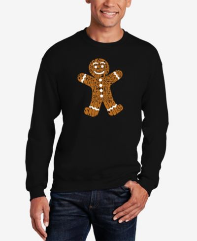 LA Pop Art Men's Gingerbread Word Art Crewneck Sweatshirt