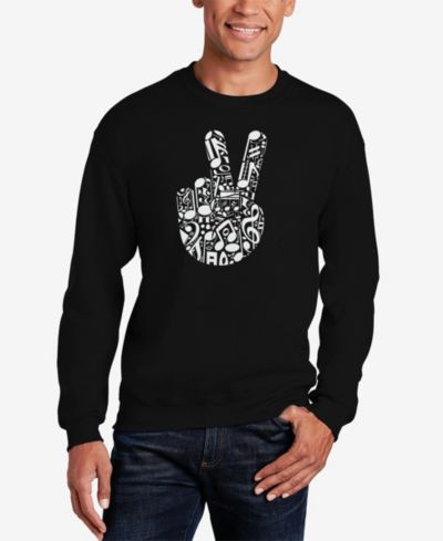 Мужской свитшот LA Pop Art Peace Finger Notes Word Art Crewneck