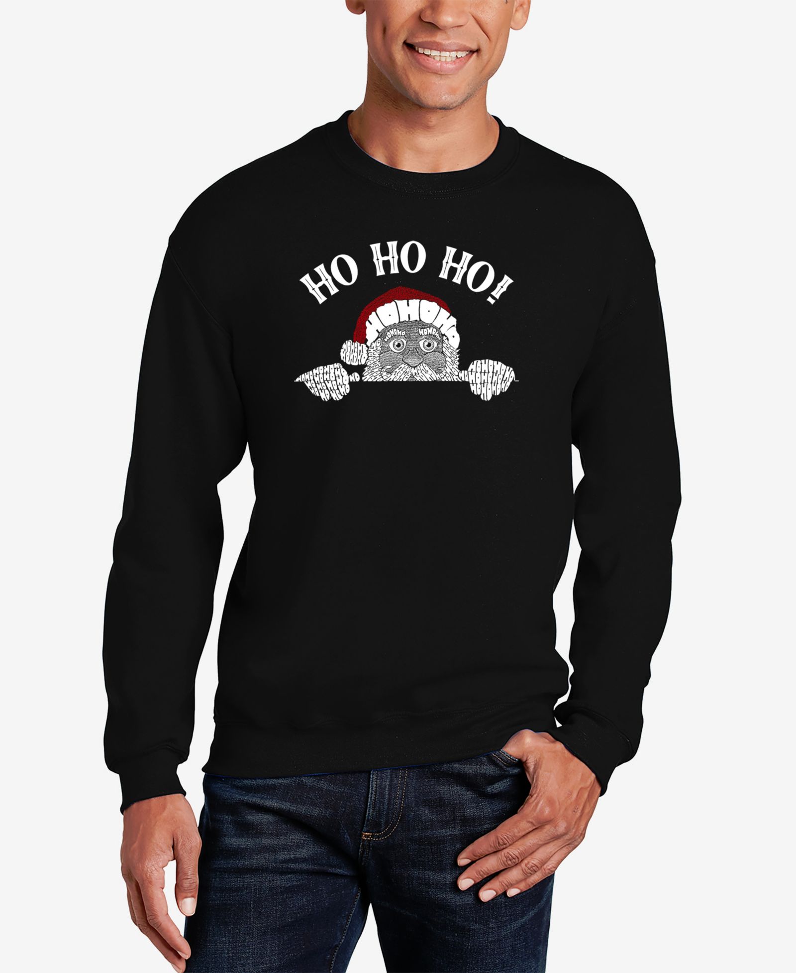 Мужская свитшот LA Pop Art с принтом Peeking Santa
