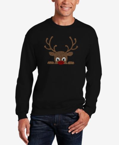 Мужская толстовка LA Pop Art Peeking Reindeer Word Art Crewneck Sweatshirt