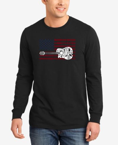 Мужская футболка LA Pop Art America Rocks Word Art Long Sleeve