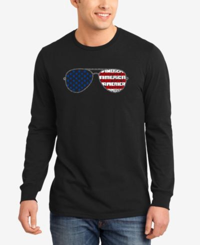 Мужская футболка LA Pop Art Americana Sunglasses Word Art Long Sleeve