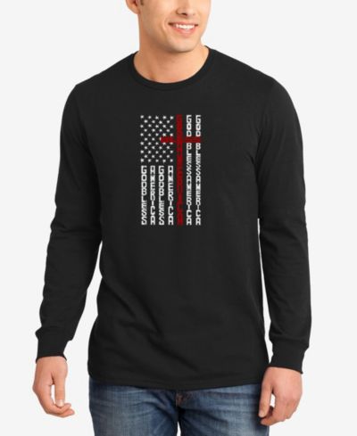 Мужская футболка LA Pop Art Cross Flag Word Art с длинным рукавом