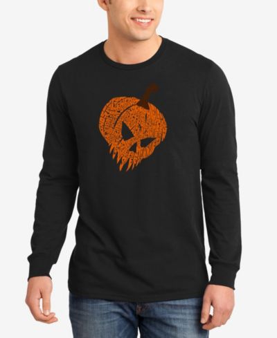 Мужская футболка с длинным рукавом LA Pop Art Evil Pumpkin Word Art