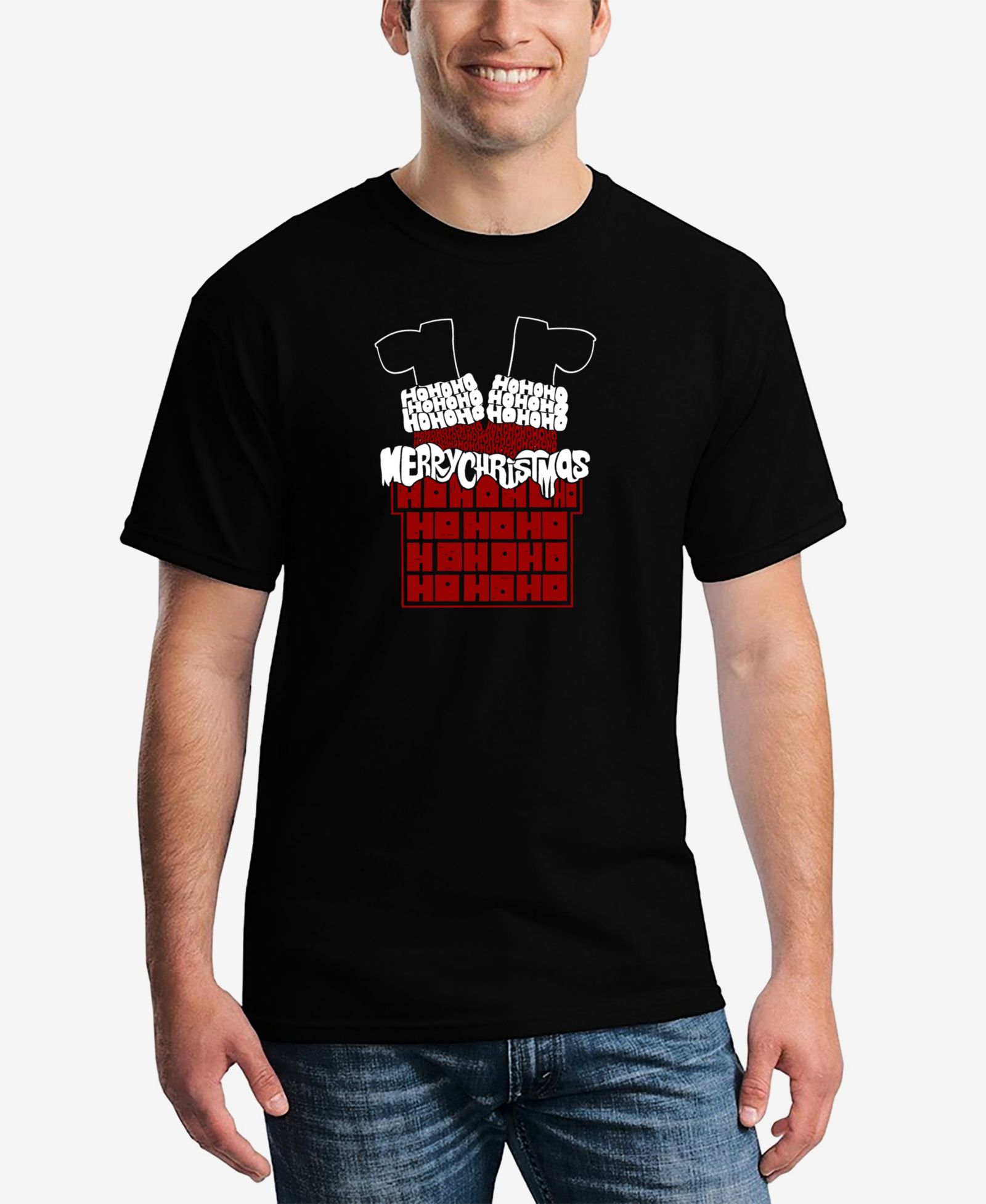 LA Pop Art Men's Chimney Santa Word Art T-Shirt
