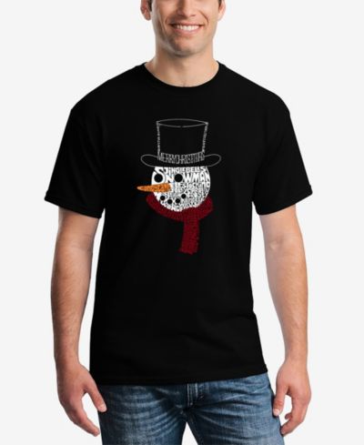 LA Pop Art Men's Snowman Face Word Art T-Shirt