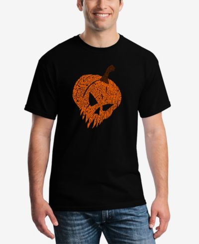 LA Pop Art Men's Evil Pumpkin Word Art T-Shirt