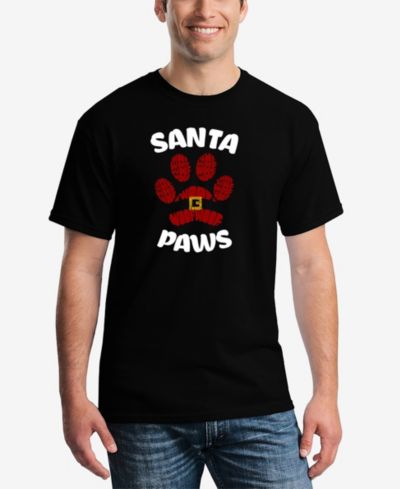 LA Pop Art Men's Santa Paws Word Art T-Shirt