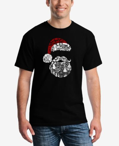 LA Pop Art Men's Santa Pics Word Art T-Shirt