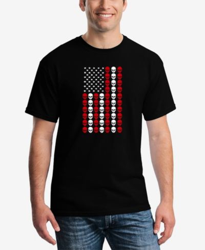 LA Pop Art Men's Skull Flag Word Art T-Shirt