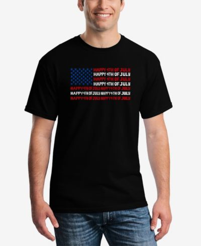 LA Pop Art Мужской Happy 4th of July Word Art T-Shirt