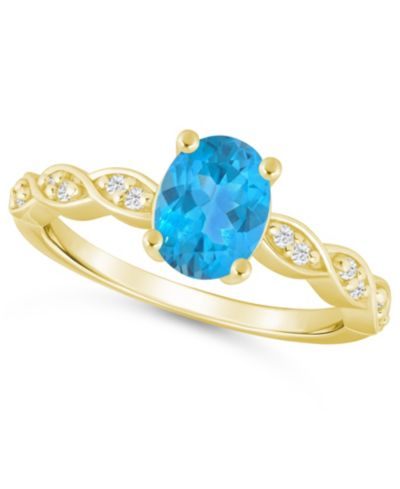 Blue Topaz / Yellow Gold