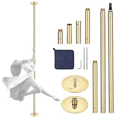 Yescom 11 FT Gold Spinning Static Dancing Pole Kit w/ Extensions Fitness Dance Exercise